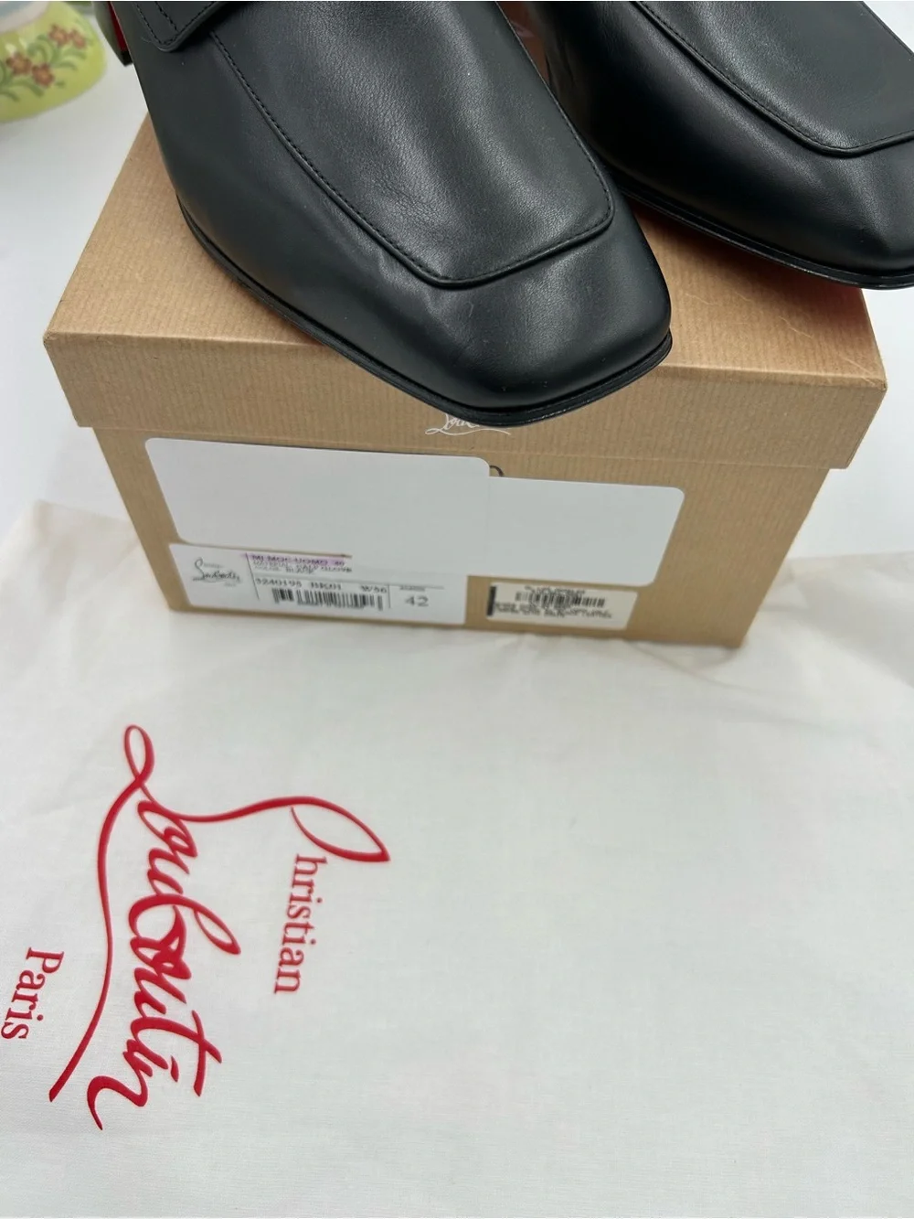 Men's Christian Louboutin, MJ, Moc loafers CL chain logo size 42